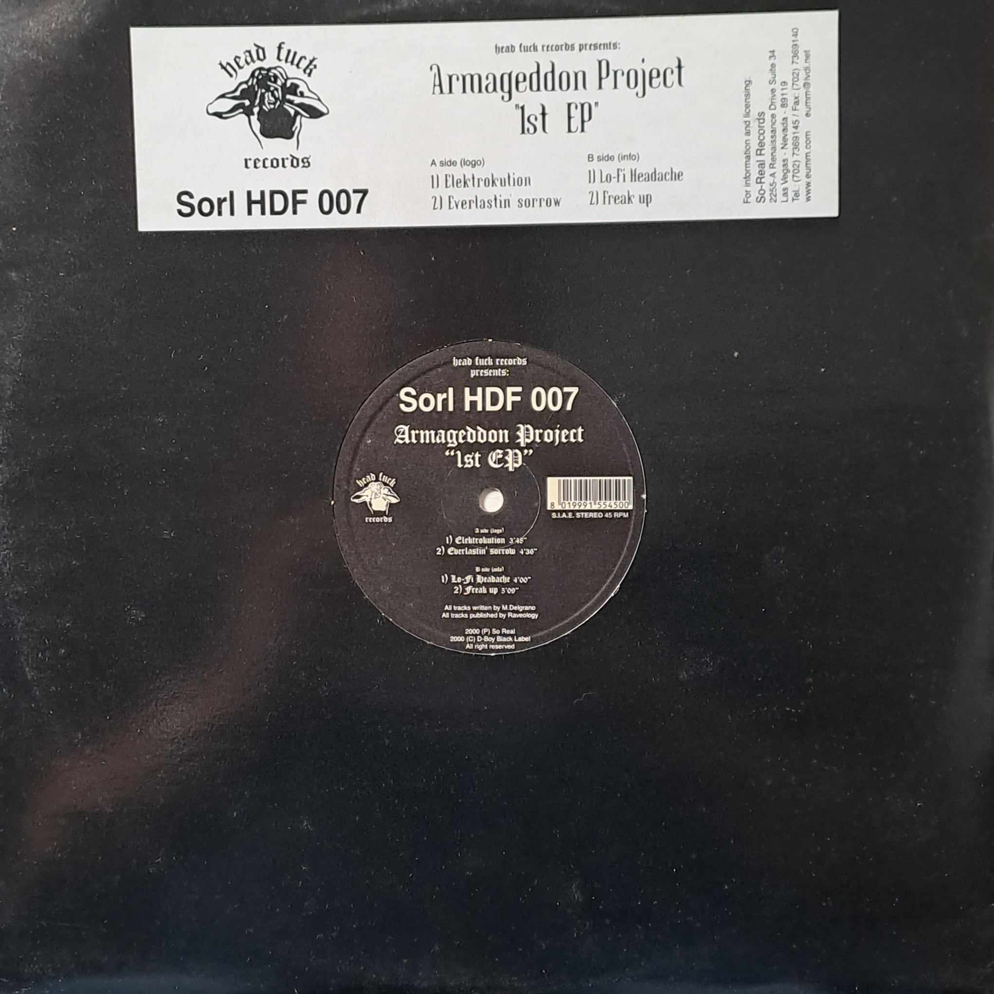 Head Fuck 007 - vinyle hardcore